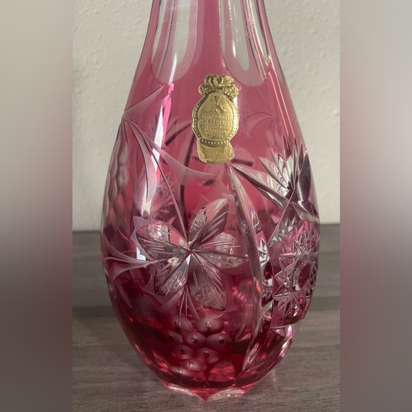 Antique Cranberry Glass Hand-Cut Crystal Decanter | Chairish 🎩 Vtg CRANBERRY DECANTER IMPERLUX HANDCUT LEAD CRYSTAL EAST GERMANY EMPTY